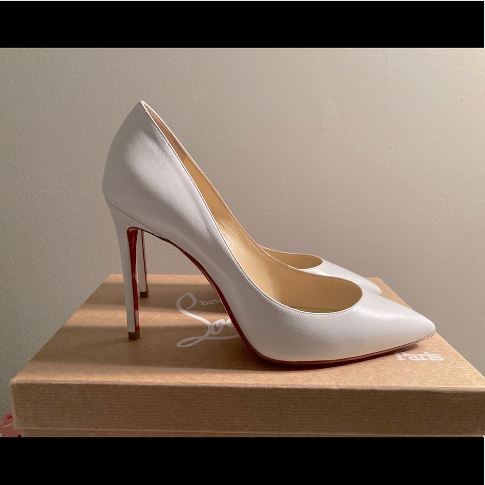 Christian Louboutin Pigalle 100mm White Kidskin